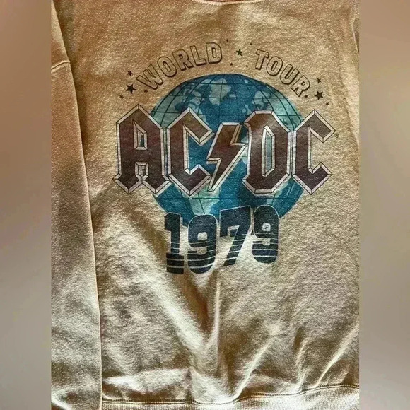 AC/DC World Tour 1979 Women’s Crew Neck Long Sleeve Sweater Yellow Size M (0468) - Picture 7 of 7